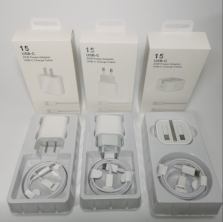 Dual Type-C PD35W Charger Compatible with Apple iPhone15 Charging Head UK Fast Charging Head Dual Type-C Fast Charging Cable