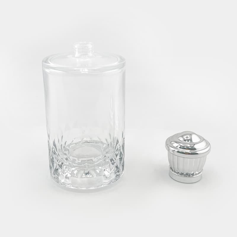 2025 High-End Exquisite Cylindrical Transparent Perfume Glass Bottle/Lotion Dispensing Bottle