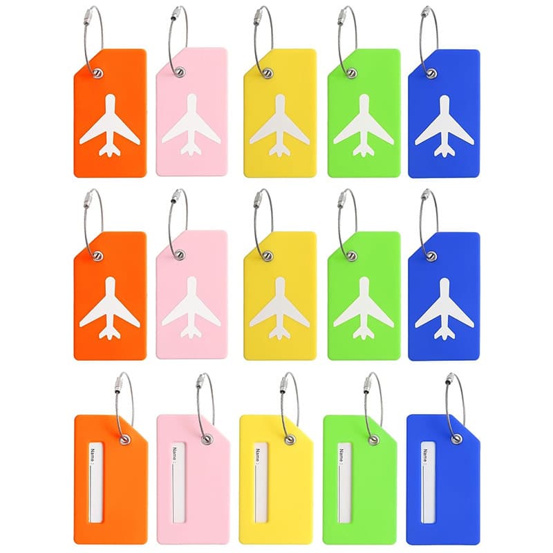 Hot selling multi-color silicone luggage hoist boarding style travel luggage anti-lost logo name pendant luggage tag
