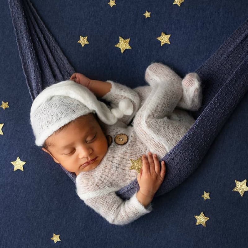 European and American Newborn Photography Outfit Mohair Knit Bodysuit with Knotted Hat Set Baby Knitted Romper Set