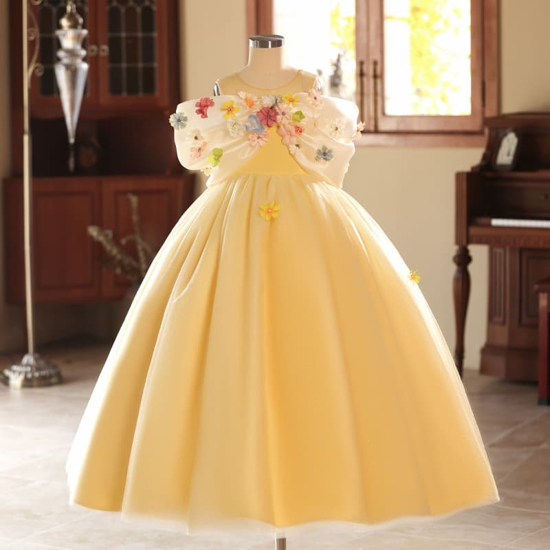 Children's Princess Dress Girl Performance Costume Luxury Niche High-End Flower Girl Wedding Little Host Piano Performance