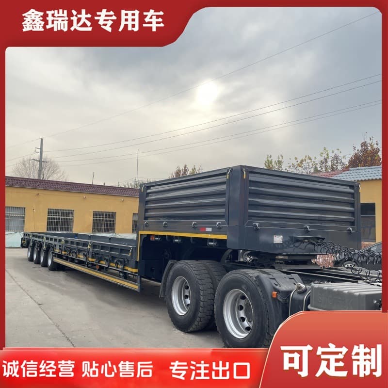Supply 13m Lowbed Semi-Trailer for Large Equipment Transportation Lowbed Hook Machine Pallet Transport Semi-Trailer