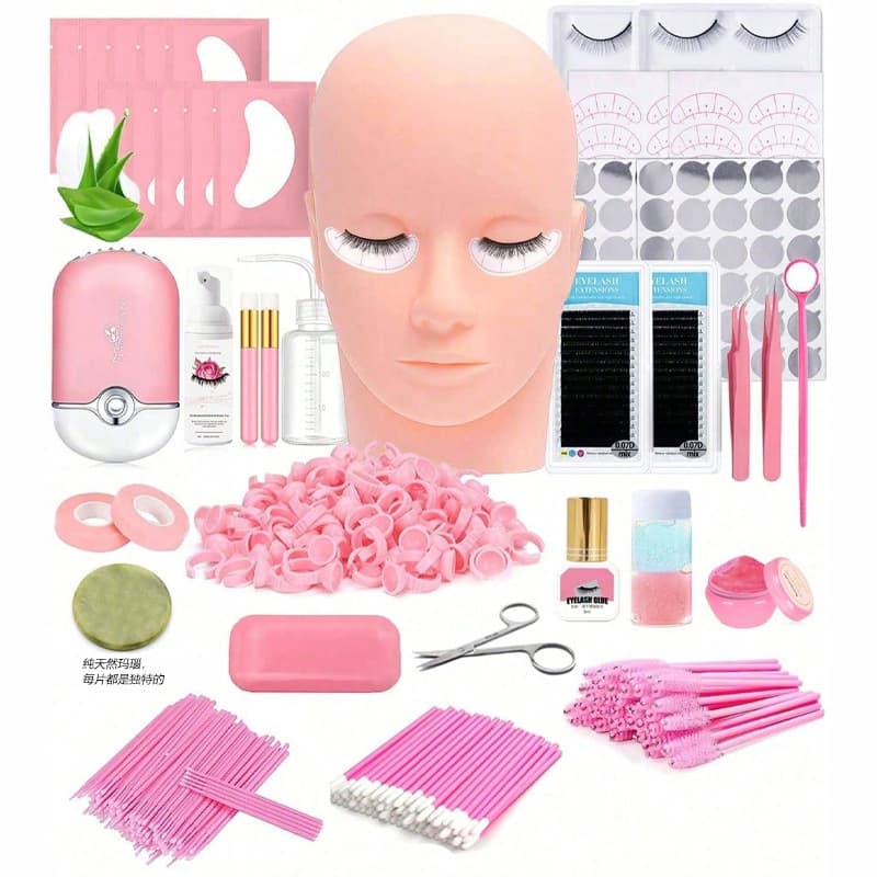 Eyelash Extension Practice Head for Beginners, Full Model Lash Extension Training Mannequin Head