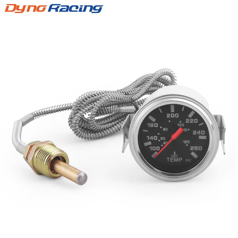 Car Modification 2-inch 52mm Mechanical Water Temperature Gauge 40-120°C/100-250°F 12V NPT 1/2