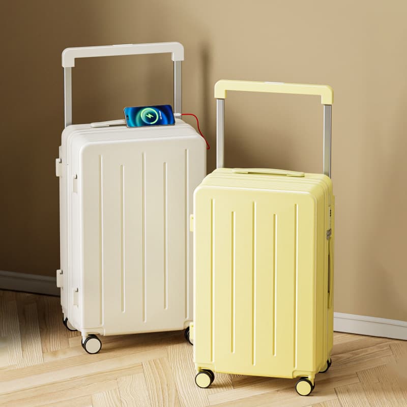 New Women's Small 20-inch Carry-on Luggage, Large Capacity Wide Handle Trolley Case, Multi-functional Travel Suitcase