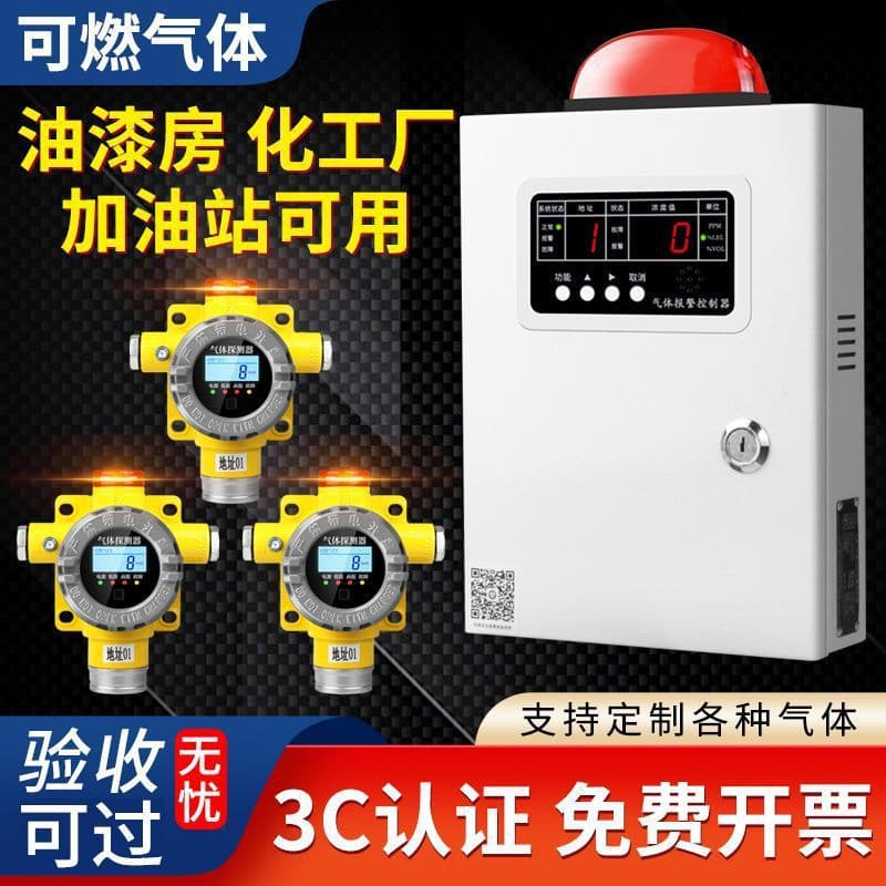 Industrial Combustible Gas Detection Alarm Device, Commercial Paint, Natural Gas, and LPG Leak Concentration Detector