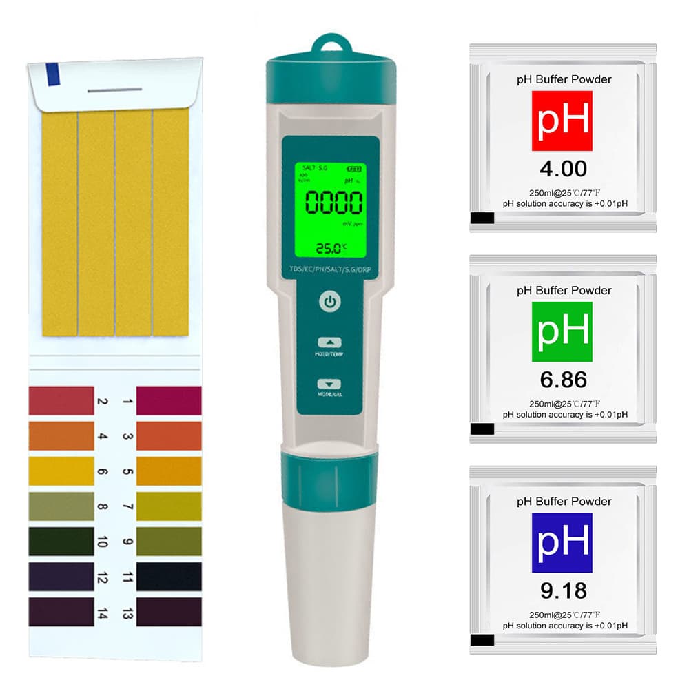 7-in-1 Water Quality Testing Pen PH/TDS/EC/Salinity/SG/ORP/Temperature/H2 Portable 7-in-1 Test Pen