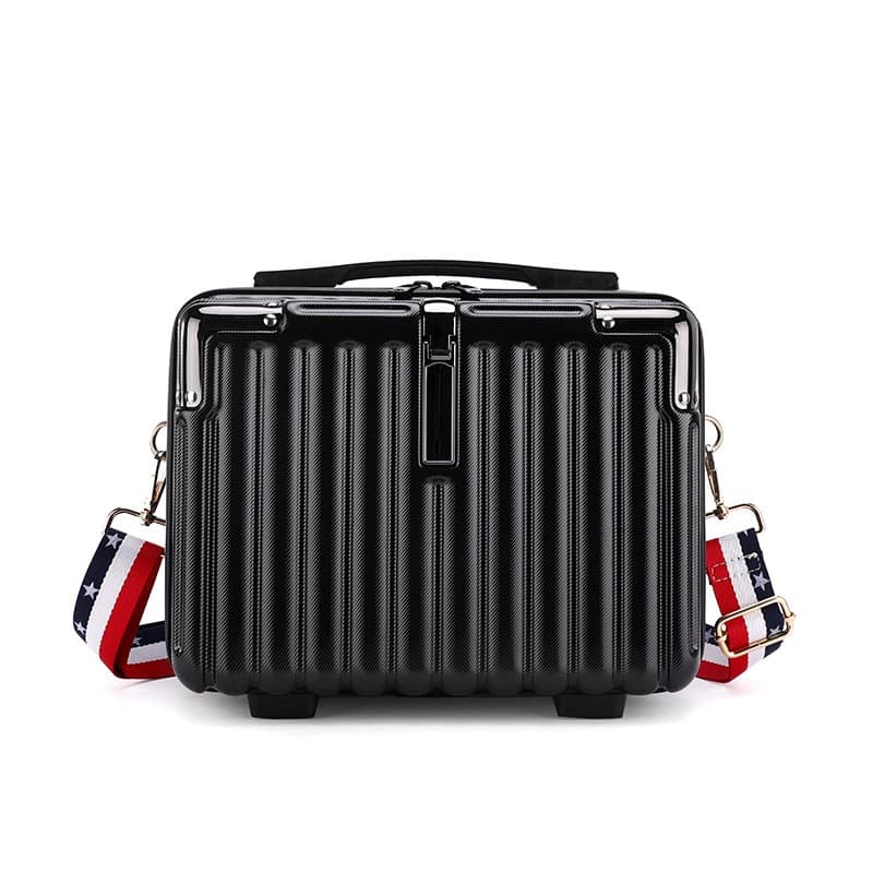 Factory direct supply of 14-inch PC material cosmetic case/handbag, unisex and simple design.