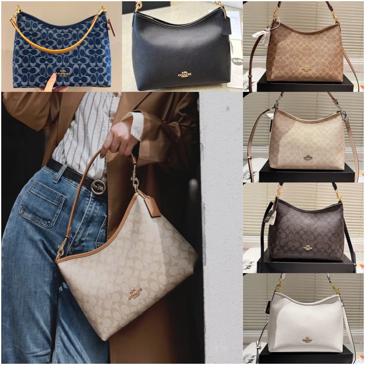 C Brand Laurel Hobo Bag Classic Monogram Shoulder Bag Fashion Single Shoulder Crossbody Handheld Shopping Tote Bag for Women