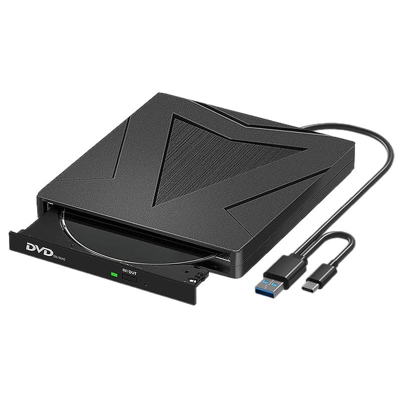 External Optical Drive USB 3.0 DVD Burner Type-C Portable External Drive for Laptop and Desktop