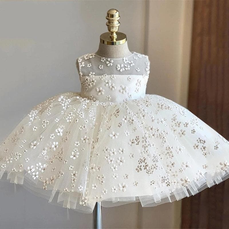 Korean Style Printed Daisy Lace Baby One-Year-Old Dress 2026 Girl's 100-Day Birthday Flower Girl Dress