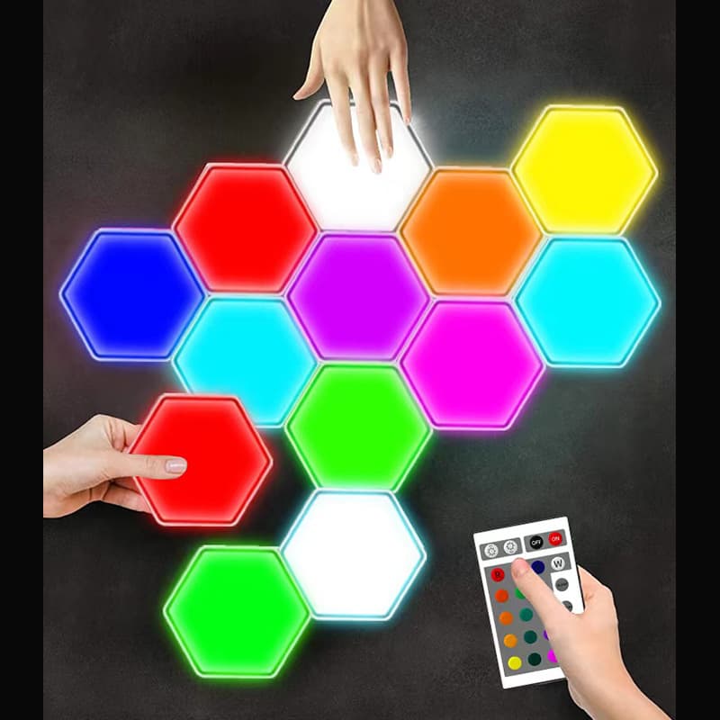 Hexagonal Honeycomb Wall Light Background Decorative Light Atmosphere Light Touch Control Induction Night Light for Home Decoration