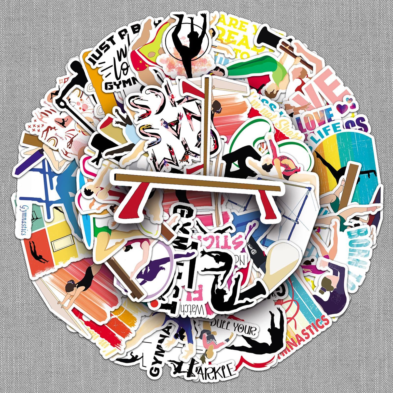 Creative Gymnastics Sport Waterproof Graffiti Stickers for Laptop Computer Luggage Notebook DIY Decoration Sticker Pack