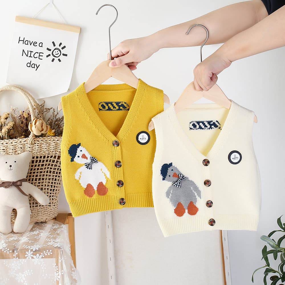 Knitted Vest for Boys and Girls, Spring and Autumn Outerwear 2024 Baby Sweater, Infant Knit Vest, Baby Sweater Vest