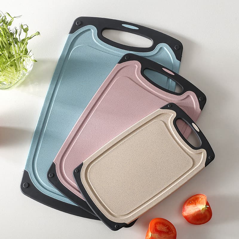 Kitchen Tools FDA Wheat Straw Plastic Cutting Board Three-Piece Set for Cutting Vegetables, Fruits, and Meat