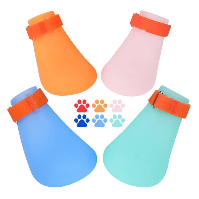 Pet Silicone Dog Shoes Paw Protectors, Waterproof and Non-Slip Rain Boots for Outdoor Walks in Spring, Summer, Autumn, and Winter