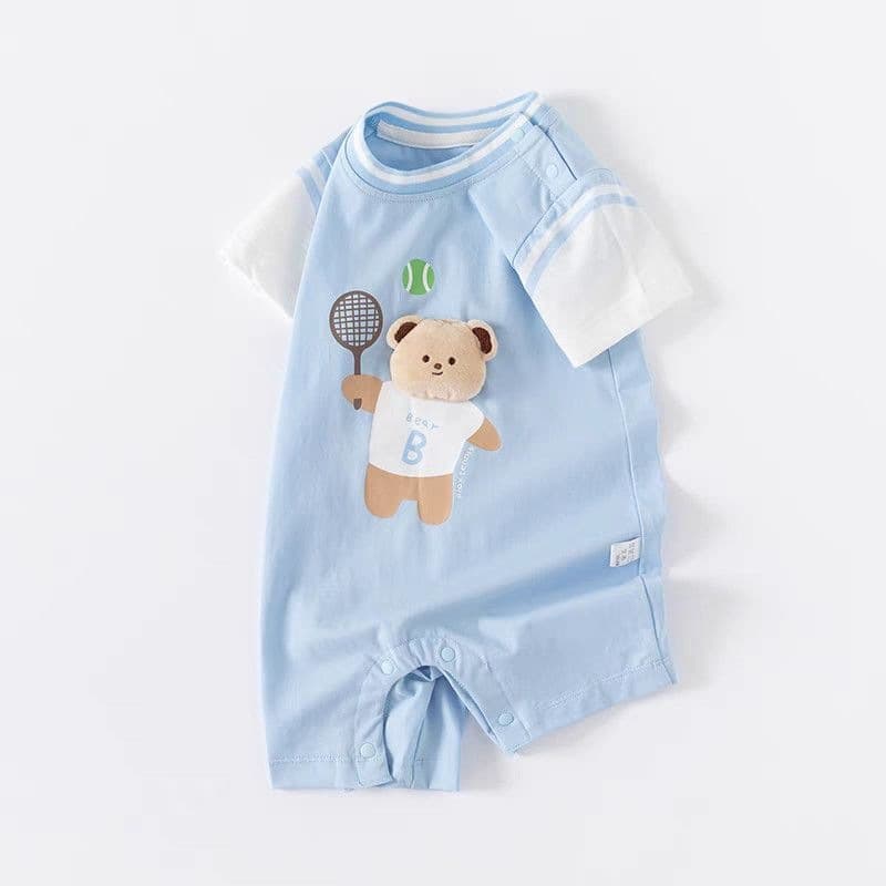 New baby jumpsuit summer clothes baby short-sleeved newborn sports cute basketball super cute crawling clothes hayi football clothes