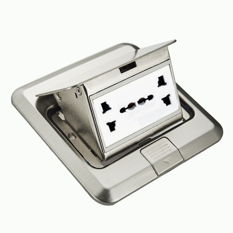 Multi-Function Three-Hole Cross-Border Floor Socket Foreign Trade Europe USA Thailand Southeast Asia International Electrician Stainless Steel Floor Socket