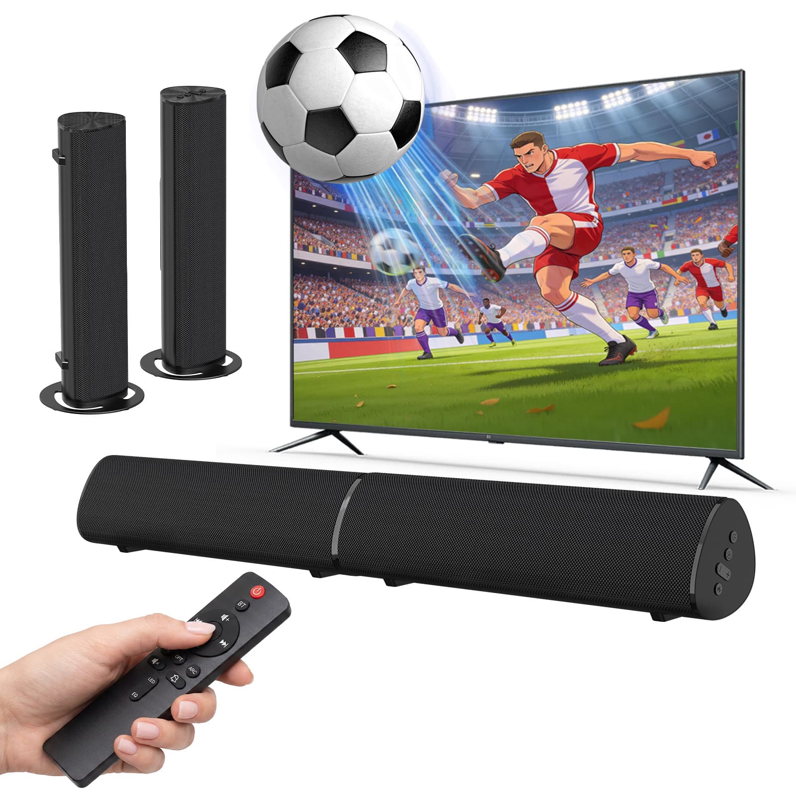 Cross-border 2-in-1 Detachable Soundbar Bluetooth Speaker Home Theater Soundbar Speaker