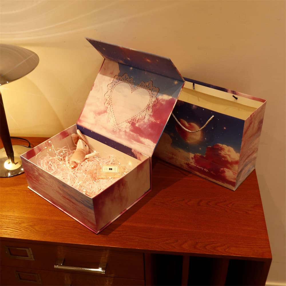 Valentine's Day Exquisite Magnetic Gift Box, Thickened Large Flip-Top Box, Ceremonial Birthday Gift Packaging Box, Storage Box for Gift Giving