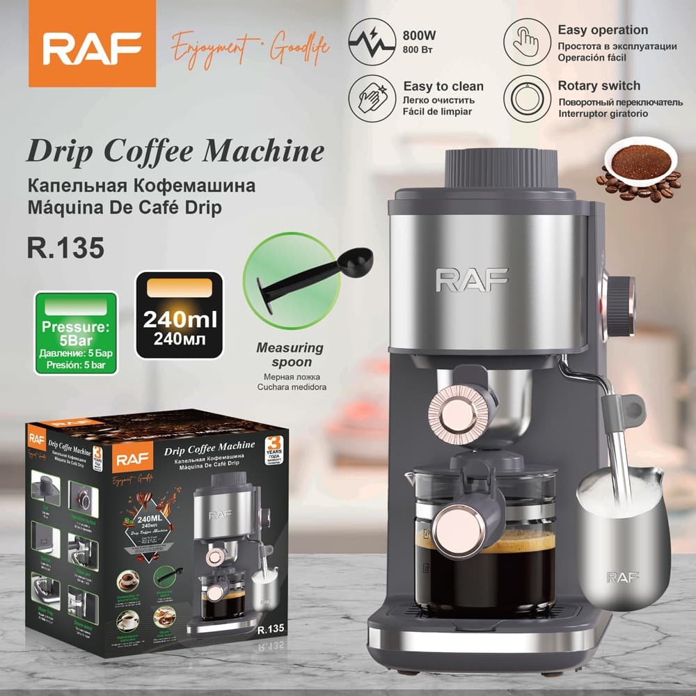 RAF European coffee machine espresso machine small one person semi-automatic milk foaming espresso extraction