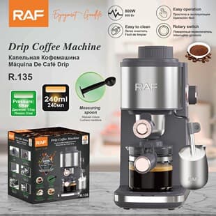 RAF European Standard Espresso Coffee Machine Small Semi-Automatic Milk Frother Concentrated Coffee Extraction for One Person