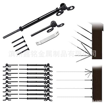 316 Stainless Steel Swivel Turnbuckle Connectors, Black Electrophoretic Coating, 180-Degree Cable Screw Terminals, Cross-Border Supply