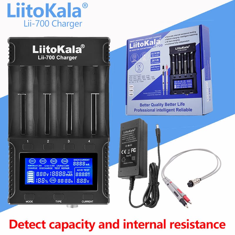 LiitoKala Lii-700 Fast Charger with Battery Internal Resistance Testing Function, Cross-Border Supply