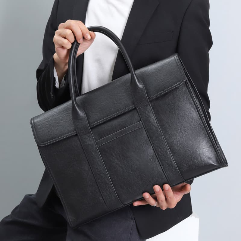 Genuine Leather Men's Handbag Casual Business Capacity Waterproof Anti-wear Large Capacity Computer Bag Cowhide Briefcase