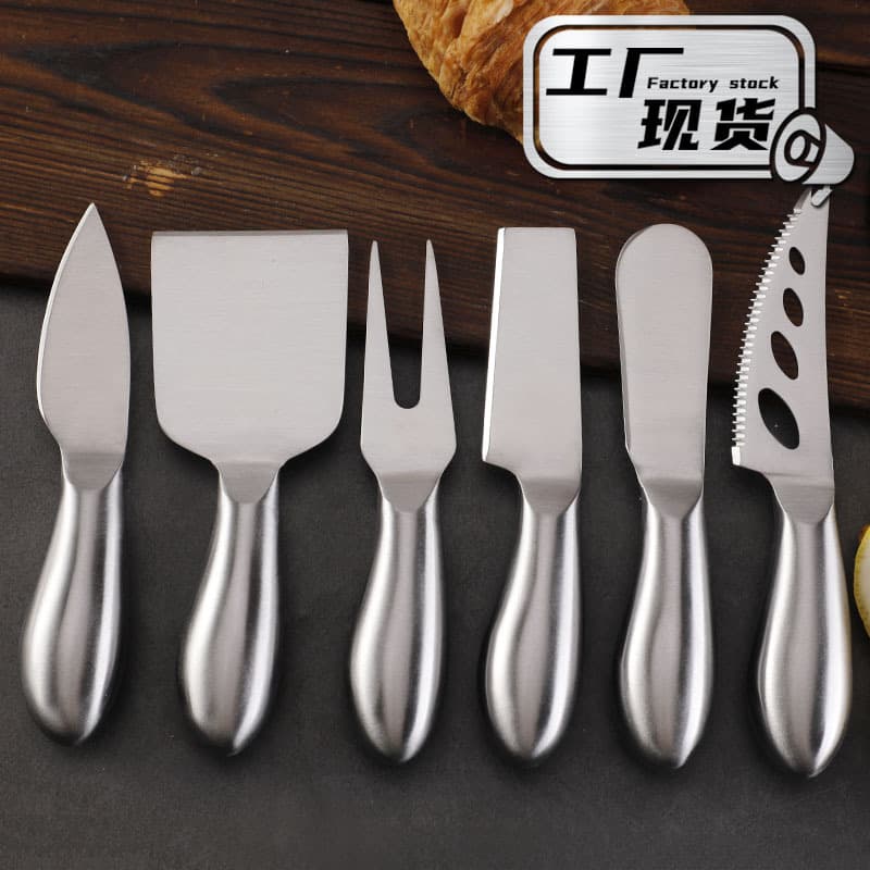 Cross-border Ready Stock Stainless Steel Hollow Handle Cheese Knife Western Cutlery Fork Spreader Cream Jam Butter Spreader