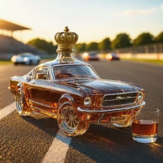 New cross-border hot product Police Car Whiskey Bottle Mustang car whiskey glass bottle