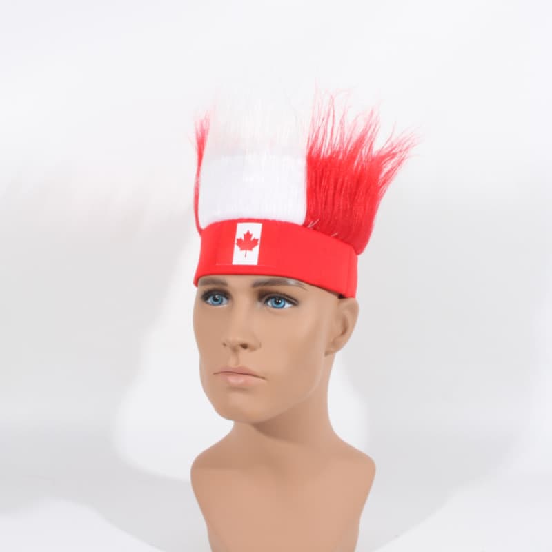 2026 FIFA World Cup Fan Headband Wig Queue Wig Red Hollow Top World Cup Celebration