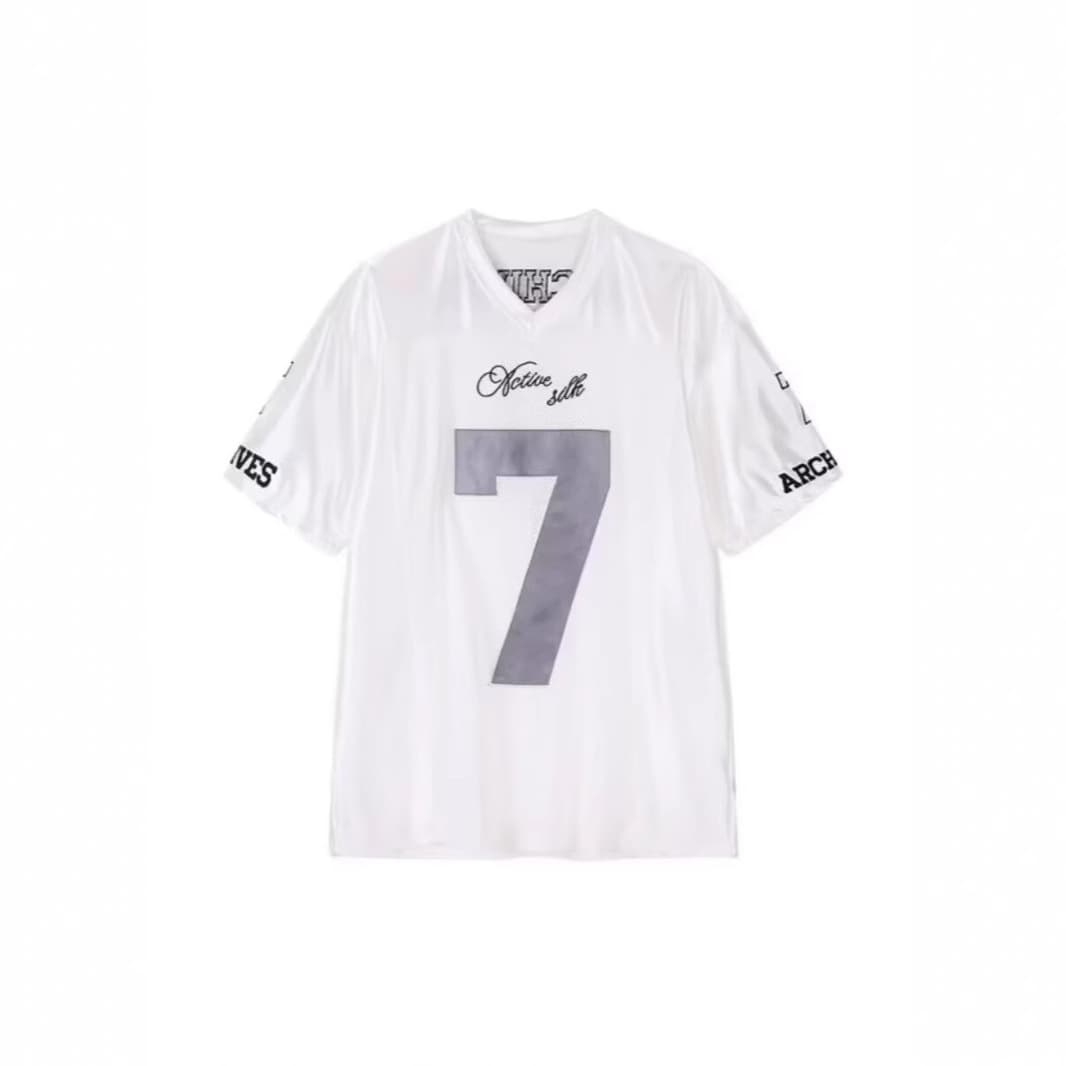American Retro Jersey Style T-Shirt for Men Summer Mesh Breathable Quick-Dry Racing Short Sleeve Streetwear Basketball Jersey