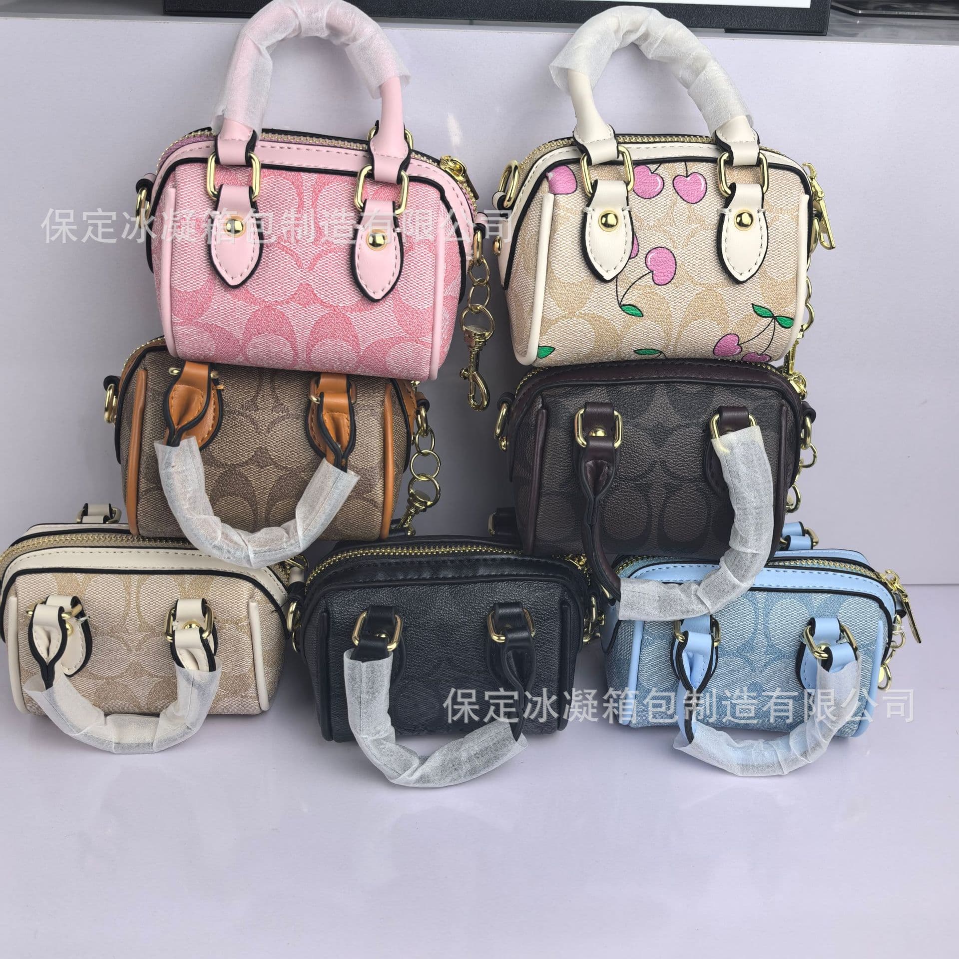 25 Kou C Brand Classic Boston Shoulder Mini Print Pillow Bag, Versatile Handbag, Crossbody Bag, Designer Bag