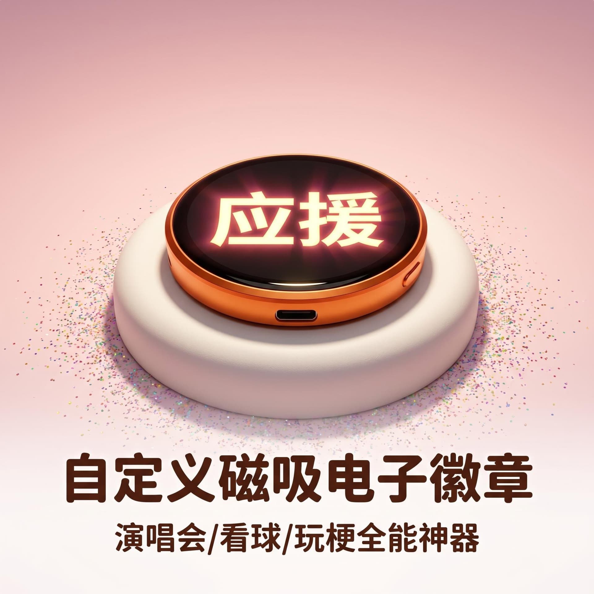 Cross-border H01 Magnetic Dynamic Electronic Badge Anime Pin with Camera Clock Display Electronic Nameplate Gift