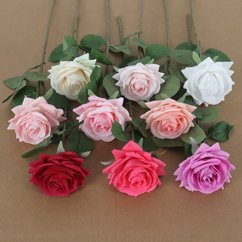 Premium Realistic Rose Artificial Flowers with Moisture-Rich Texture for Valentine's Day Romantic Home Hotel Decoration Bouquet Fake Flowers
