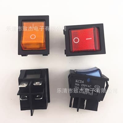KCD4 Rocker Switch High Current 30A KCD4 Four-Pin Two-Position Six-Pin Two-Position with Light