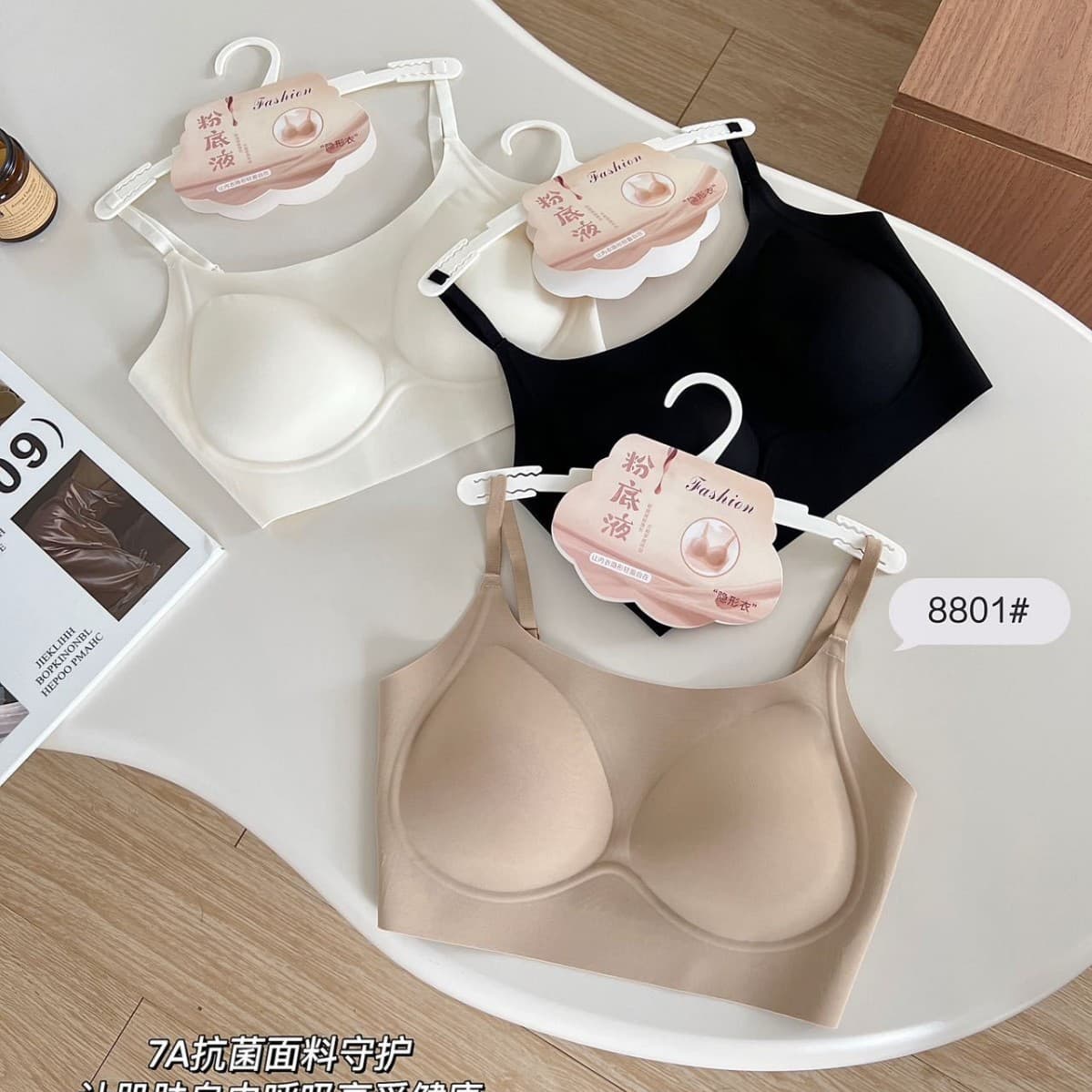 Cross-border Girl Liquid Foundation Jelly Bra Comfortable Breathable Backless Bra Large Bust Minimizer Strapless Seamless Underwear