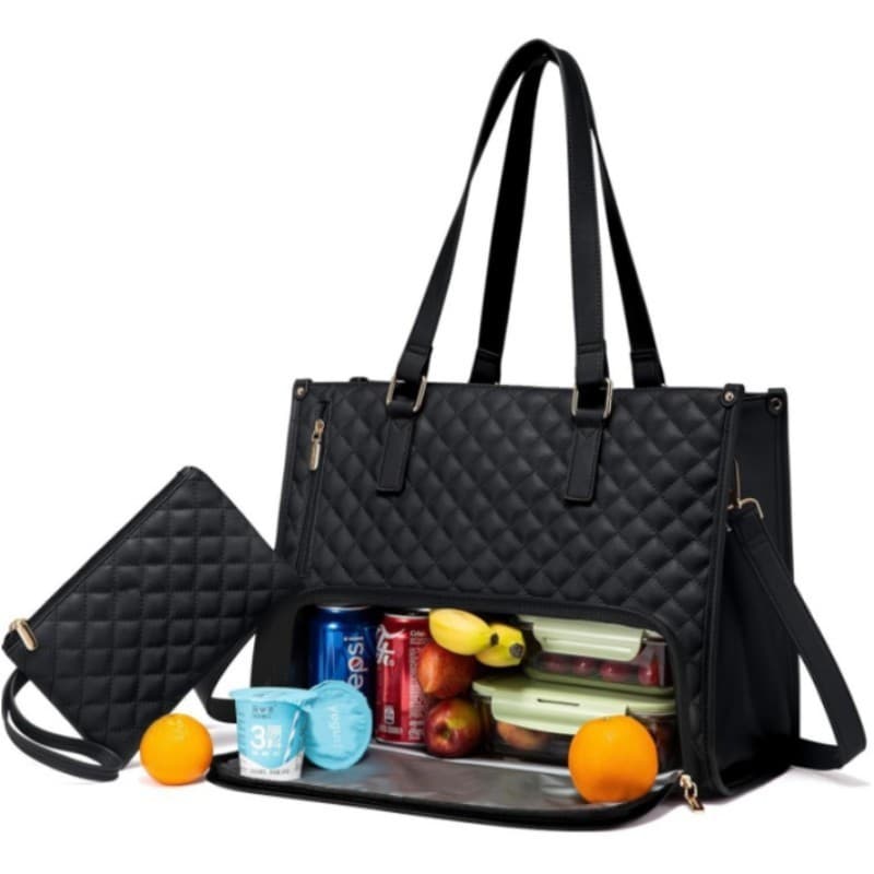 Cross-border new insulated bag lunch bag portable large-capacity office worker lunch box 2-in-1 cross-body computer lunch bag