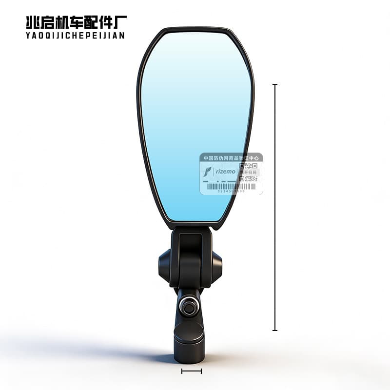 AOS4 Rearview Mirror Electric Vehicle Blue Light Motorcycle Battery Car Universal Black Rearview Mirror In Stock Wholesale
