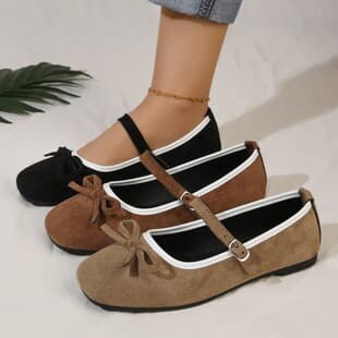 2026 Evening Breeze Bean Slip-On Flats Women Soft Sole French Fairy Style for Skirts Shallow Mouth Flats