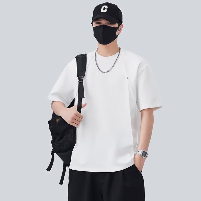 2026 New Short-Sleeve T-Shirt for Men, Trendy Brand, Summer Loose Fit, Half-Sleeve, New Model, Internet Celebrity Style, Simple Men's T-Shirt