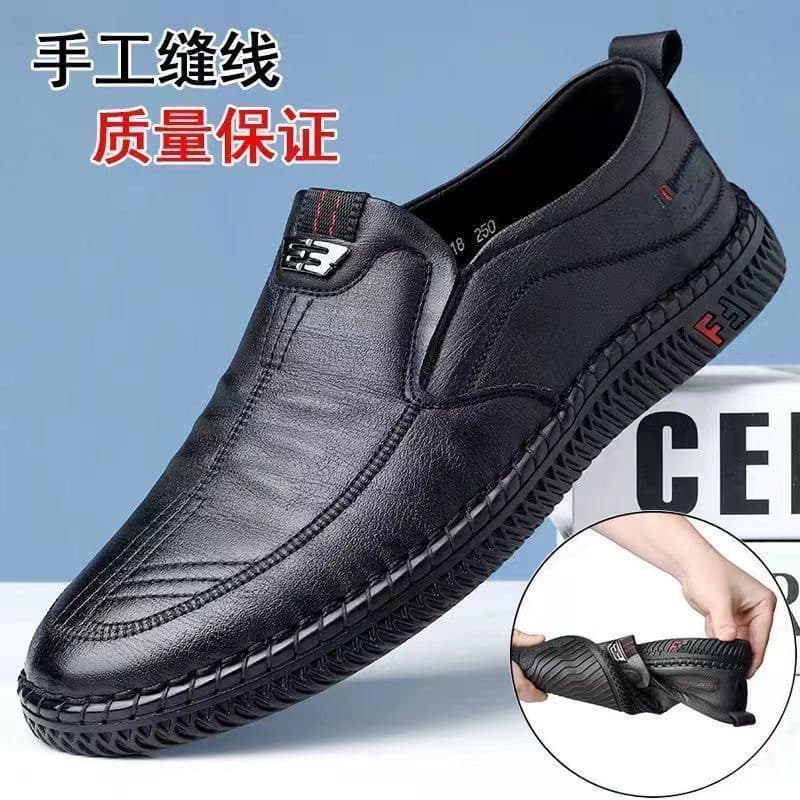 Men's shoes 2024 spring and autumn new style leather shoes, non-slip soft sole casual shoes, business soft leather men's shoes