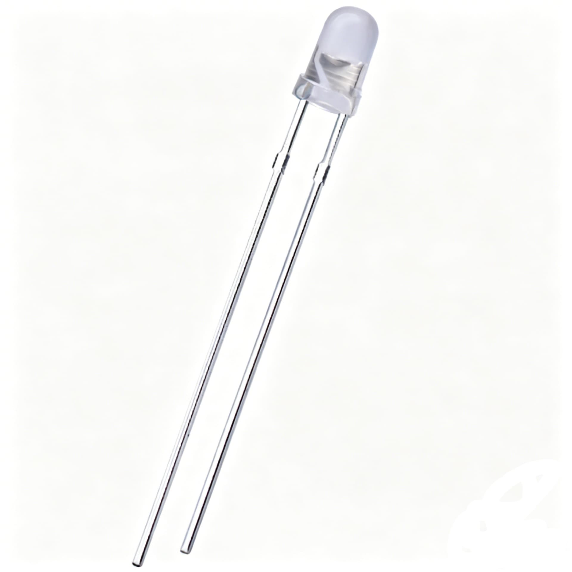 F3 Non-polarized Through-hole LED, 3mm High Brightness Round Head, Frosted Clear Two-pin Light Emitting Diode Indicator