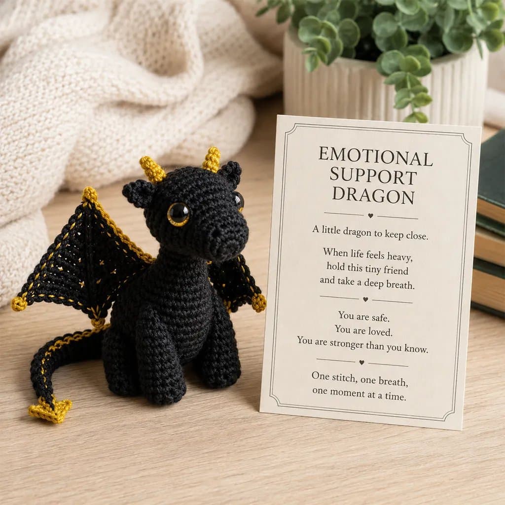 Emotional Support Dragon Pocket Buddy Cross-Border Crochet Doll Handmade Independent Website