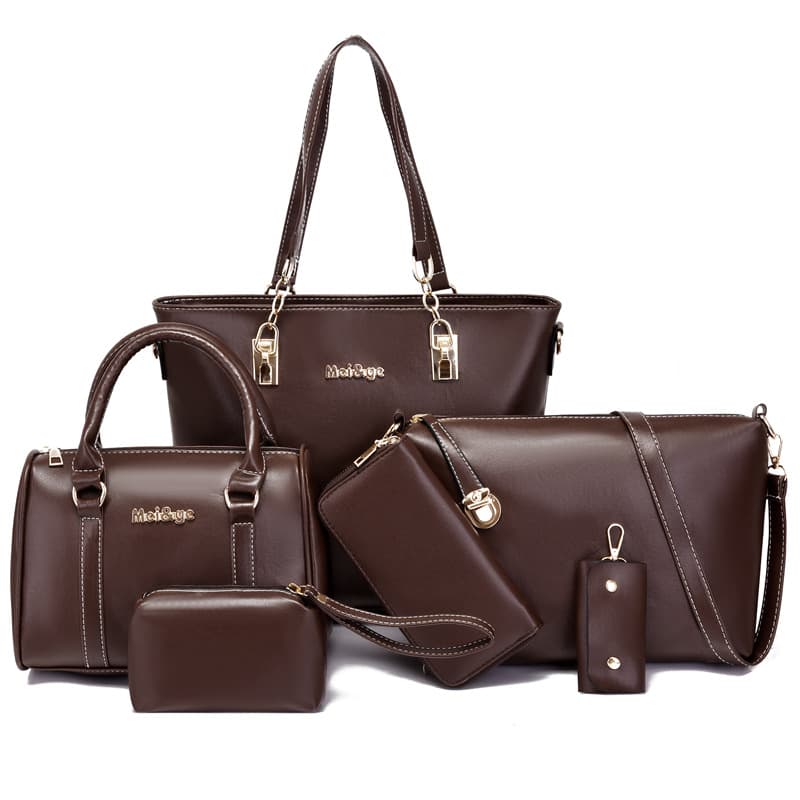Cross-border Foreign Trade 2025 New Simple Fashion Mother-Daughter Bag 6-Piece Set Handbag Shoulder Crossbody Women's Bag Wholesale