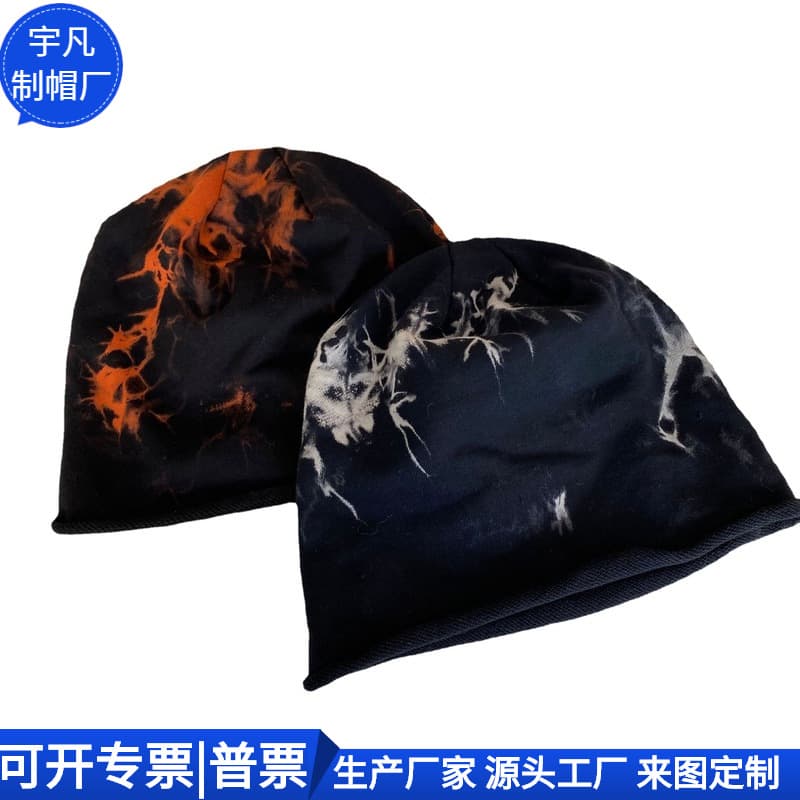Internet Graffiti Spring Summer Slouchy Hat, Versatile Wool Cap, Thin Trendy Tie-dye Pullover Hat, Custom Factory
