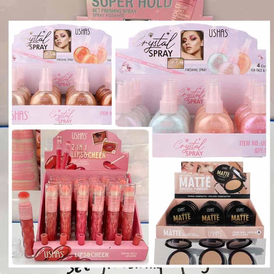 Cross-border hot-selling 12-pack [USHAS] lip gloss, eye shadow, makeup, highlighter, eyebrow dye, eyeliner, spot wholesale