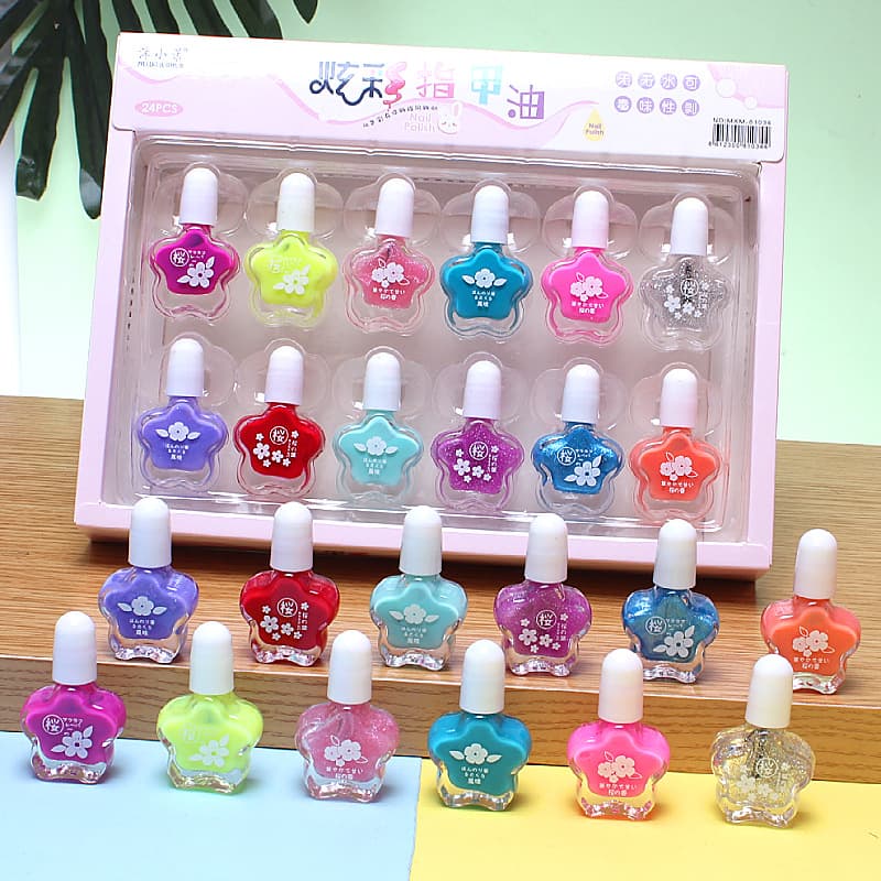 Water-based Peelable and Peelable Nail Polish Set Colorful Glitter Manicure Toys Washable Waterproof and Environmentally Friendly Nail Polish
