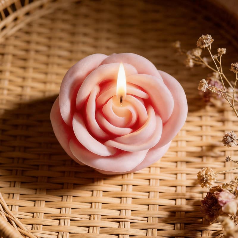 Peony Aromatherapy Candle Gypsum Decoration Flower Candle Silicone Mold Wholesale